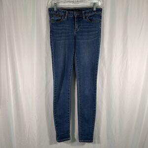 prAna Jeans Women's 2 26 Medium Wash Low Rise Cotton Blend Button Zip